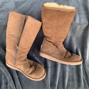 Brown Zip Up Tall Uggs size 9
